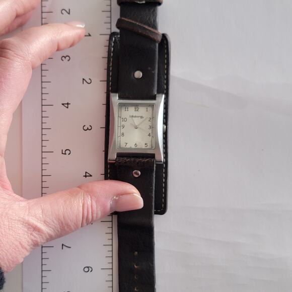 Vintage Watches Billabong Cuff Watch Rectangular Dial Leather Strap 2000s Surf